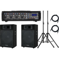 Pronomic PM42-115 StagePower Actief PA-systeem Set 2x luidspreker 15" en Powermixer incl. statieven