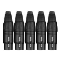 Pronomic XFPLUG Black XLR Stecker female - 5er Pack