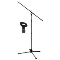 Pronomic MS-15 Pro pied de microphone noir avec pince