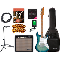 Ibanez AZ22S1F-TXB Standard E-Guitare Transparent Turquoise Burst Set