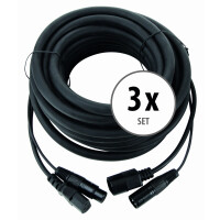 Set de 3 cables híbridos Pronomic Stage IECD-10 DMX (10 m)