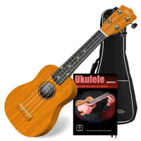 Classic Cantabile US-100 NAT Sopran-Ukulele Natur Set inkl. Tasche + Lernheft