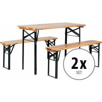 Stagecaptain Set de 2 S Muebles para aire libre estilo alemán 117 cm