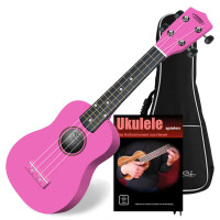 Classic Cantabile US-100 PK Sopraan Ukelele set, rose, incl. tas