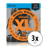 D'Addario EXL110-7 Regular Light 7-string 3x Set