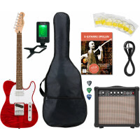 Squier Affinity Series Telecaster FMT SH Crimson Red Transparent Starter Set