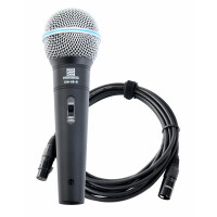 Pronomic Vocal Microphone DM-58 -B avec Interrupteur set avec 5m câble XLR