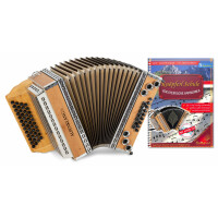 Alpenklang Pro Alpline 34 Eco Harmonika G-C-F-B MB Set inkl. Knöpferl Schule