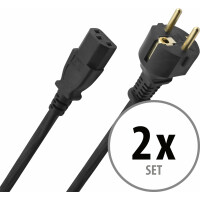 Oehlbach Powercord C13 Netzkabel 5,0 m Schwarz 2x Set