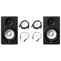 Yamaha HS5 Aktiv Studiomonitor 45 W+ 25 W Set mit 2x XLR-Kabel und XLR-Klinke Adapterkabel