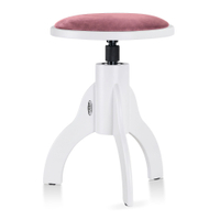 Classic Cantabile Pianohocker Velours Weiß matt/Rosé