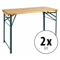 2x Set Stagecaptain BBT-119 Hirschgarten table de jardin 119 cm naturel