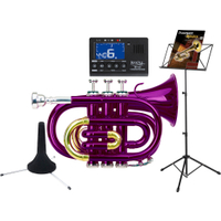 Classic Cantabile TT-400 Bb-Pockettrompet Paars Starterset