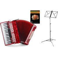 Classic Cantabile accordeon 72 bassen "Secondo V" set rood