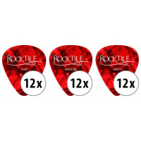 Rocktile Red Pick/plectros 36x Pack thin/medium/heavy