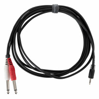 Cable de audio Pronomic Stage JM2JS-3 3,5mm jack stereo / 2x 6,3mm jack mono 3m negro