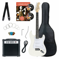 Rocktile Banger's Pack Set Guitare Electrique, 7 pièces blanc