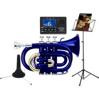 Classic Cantabile TT-400 Bb-Pockettrompet Blauw Starterset
