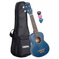 Cascha 2266 Premium Mahagoni Sopran Ukulele Bundle Blau