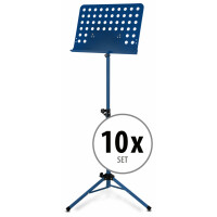 10-set Classic Cantabile geperforeerde muziekstandaard heavy blauw