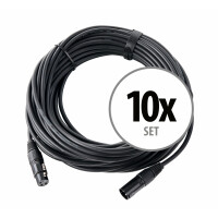 Pronomic Stage XFXM-Blue-20 Cable de micrófono XLR 20 m negro, set de 10