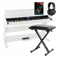 FunKey DP-88 II piano numérique blanc set Economy banquette, casque et méthode d'apprentissage