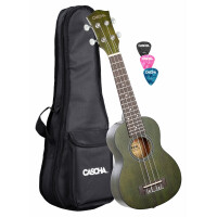 Cascha Premium Mahagoni Sopran Ukulele Set Grün