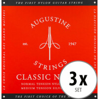 Augustine Gitarrensaiten Satz Medium Tension rot 3x Set