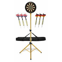 Stagecaptain DBS-1715 BullsEye Pro Dartscheibe + Ständer und Tasche Set Gold