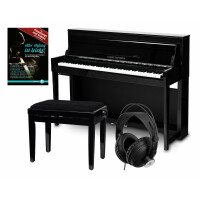 Classic Cantabile UP-1 SH Staande Digitale Piano Zwart Hoogglans Set met Pianobank en Hoofdtelefoon