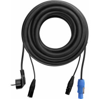 Pronomic Stage EUPPD-10 cable híbrido Euro/PowP/DMX enchufe toma tierra/Powercon compatible + DMX 3-polos, 10m