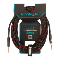 Ibanez SI20-BW Woven Guitar Cable 6,10m - Black/Red