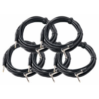 Pronomic Stage INST-A-6 cable de clavija jack en angulo 6 m, Set de 5