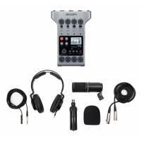 Zoom PodTrak P4 Podcasting Recoder Set inkl. ZDM-1 Mic Pack