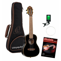 Ortega Onyx Series Konzert Ukulele All Gloss Black Set