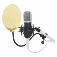 Pronomic CM-22S microphone à grande membrane SET incl. filtre anti pop en or