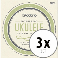 D'Addario EJ65S Pro-Arté Custom Extruded Ukulele Soprano 2x Set