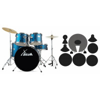 XDrum Semi 22" Standard Batteria Satin Blue Sparkle (blu) con set di sordine