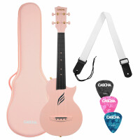 Cascha Carbon Fibre Ukulele Set Pink