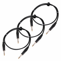 set van 3 Pronomic Stage INST-0.5 instrumentenkabel klink 0,5m zwart