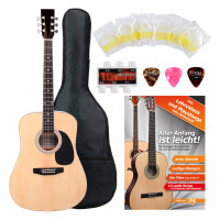 Classic Cantabile Acoustic Guitar Starter-SET incl. 5-piece accessory set, natural