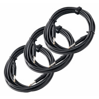 Pronomic Stage INST-6 cable de clavija jack 6 m negro, Set de 3x