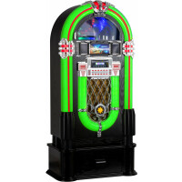 Beatfoxx Lacoon Golden Age Jukebox with CD, USB, MP3, Radio and Bluetooth SET incl. Stand Base