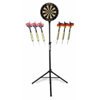 Stagecaptain DBS-1715 BullsEye Pro Dartscheibe + Ständer Set Schwarz