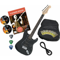 Rocktile Pro ST60-BK E-Gitarre All Black Set mit Zubehör