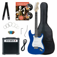 Rocktile Banger's Pack guitarra eléctrica Set, 7-piezas, azul