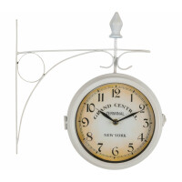 Stagecaptain BHU-3334 WM Horloge de gare petit avec support mural blanc