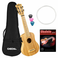 Cascha 2312E Bamboo Sopran Ukulele Natur Set