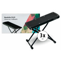 Set de 3 reposapiés para guitarra Rocktile en negro