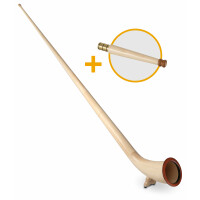 Lechgold Alphorn Natur F 360 cm 3-teilig Set inkl. Bb-Handrohr